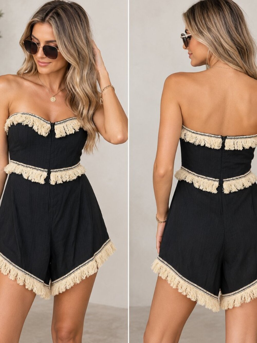 Indikah Romper Size L Black Polyester